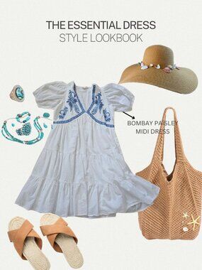 BOMBAY PAISLEY WHITE DRESS